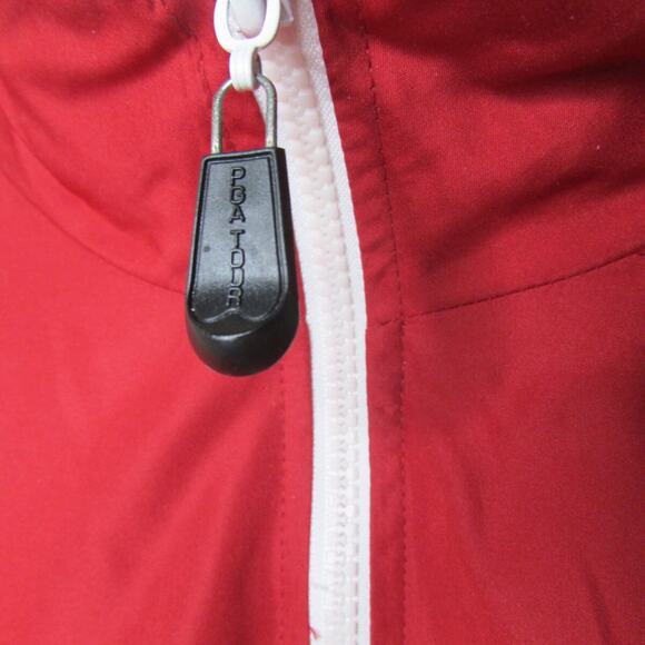 PGA Tour Windbreaker Golf Jacket Mesh Lining Red Size L Zip Up Embroidered Logo - Picture 3 of 8